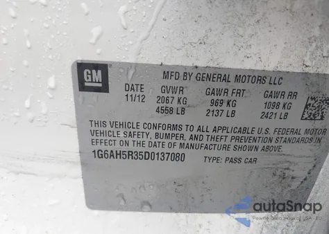 2013 Cadillac Ats Luxury z USA, uszkodzony, nr VIN 1G6AH5R35D0137080